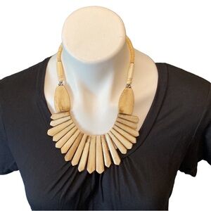 Vintage Bone Shape Bib Necklace. African Jewelry